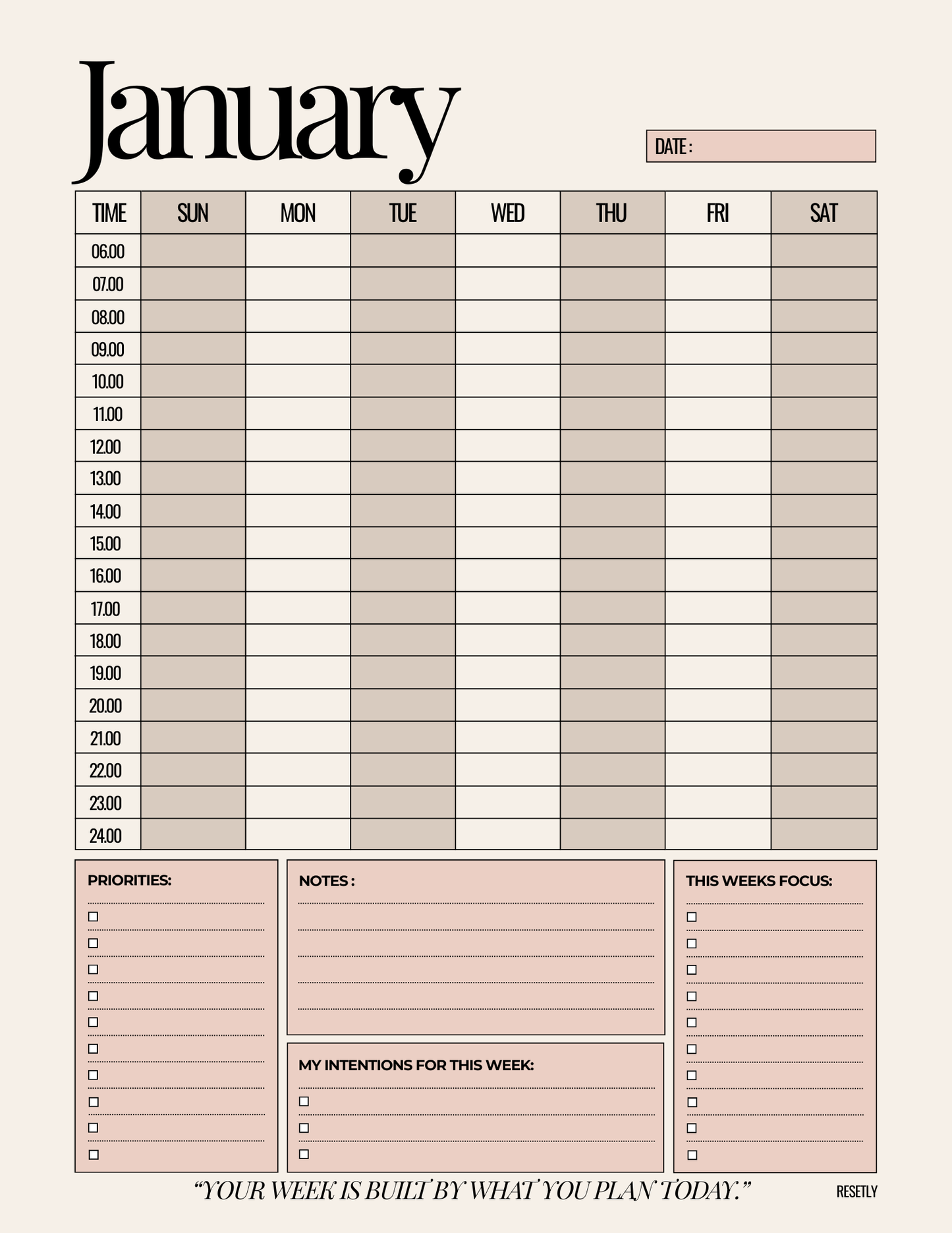 RESETLY Wellness Planner | Digital Fitness & Productivity Planner